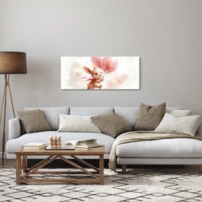 Obraz - Zajačik s balónikmi (120x50 cm)