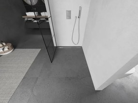 Mexen Kioto L, sprchová zástena Walk-In 80 x 200 cm, 8mm číre sklo čierny vzor, chrómový profil, 800-080-103-01-77