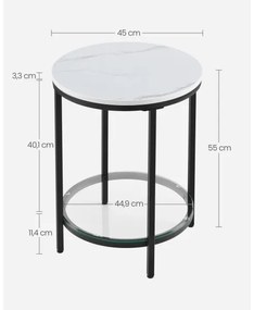 Odkladací stolík SID čierna/biela