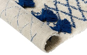 Bavlnený koberec 80 x 150 cm béžová/modrá ERZINCAN Beliani