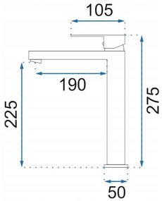 Rea Fenix - vysoká umývadlová batéria, Zlatá, REA-B6394