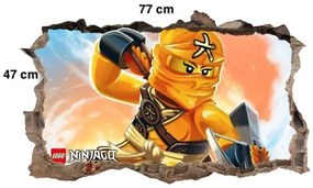 Originálny plagát nálepka do detskej izby s postavičkou ninja go 120 x 74 cm