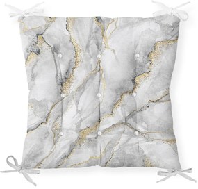 Sedák na stoličku Minimalist Cushion Covers Marble Gray Gold, 40 x 40 cm