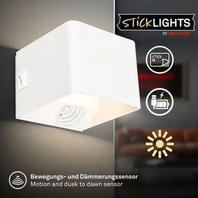 Briloner 3879016 - LED nabíjateľné nástenné svietidlo s pohybovým senzorom BORRA LED/1,5W/5V 3600 mAh biela