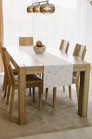 Dekorstudio Luxusný behúň na stôl Pierko - strieborný SW24 Rozmer behúňa (šírka x dĺžka): 40x110cm
