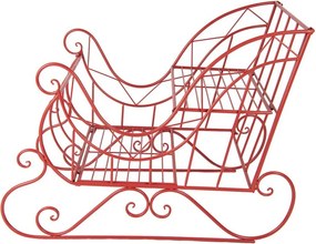 Christmas Sleigh Large 90x51x68 Cm Red Metal - 90*51*68 cm