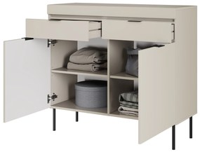 Komoda Sentia 105 cm s 2 zásuvkami - kašmírová / čierna