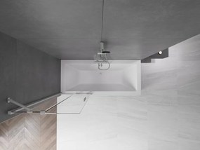 Mexen Velar, 2-krídlová posuvná vaňová zástena 70 x 150 cm, 8mm číre sklo, brúsená oceľ, 896-070-000-01-97