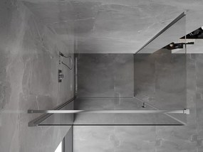 Mexen Mist-B, 1-krídlový výklopný sprchový kút 100 x 70 cm, číre sklo, chrómový profil, 8A2T-100-070-01-00