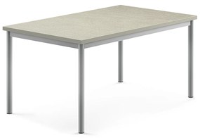 Stôl SONITUS, 1200x800x600 mm, linoleum - šedá, strieborná
