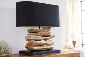 Stolná lampa z naplaveného dreva Riverine II čierna