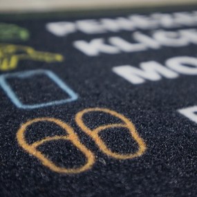 Mercury Flooring, Rohožka Checklist 40x60 cm - na von aj na doma, 40x60, čierna