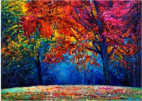 Sklenený obraz maľby prírody (70x50 cm)