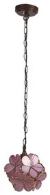 Tiffany vitrážový luster Ø21 KVIETKY PINK