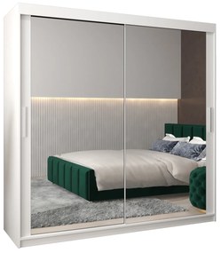 Šatníková skriňa 200 cm Toki 3 (Biela matná + Biela matná). Akcia -20%. Vlastná spoľahlivá doprava až k Vám domov. 1065097
