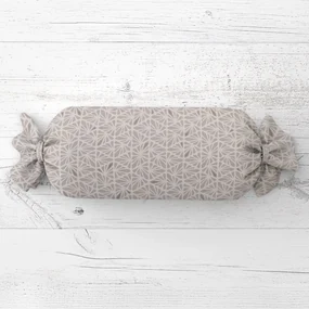 Biante Vankúš valec bonbon Sandra SA-628 Sivobéžová mozaika na bielom 15x40 cm