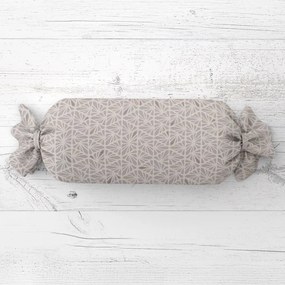 Biante Vankúš valec bonbon Sandra SA-628 Sivobéžová mozaika na bielom 15x60 cm