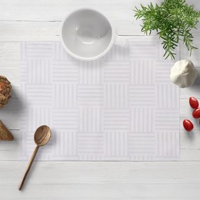 Biante Dekoračné prestieranie na stôl Monako PM-124 Pruhovaná šachovnica biela 30x40 cm