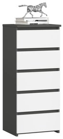 Komoda CL5 40 cm grafitovo šedá/biela