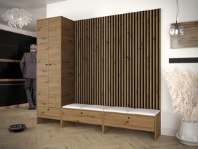 Predsieň Esmaldos VI (dub artisan + čierna + biela) . Vlastná spoľahlivá doprava až k Vám domov. 1104729