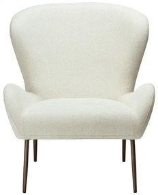 GLAM ČALÚNENÉ LOUNGE KRESLO bone white/antique brass