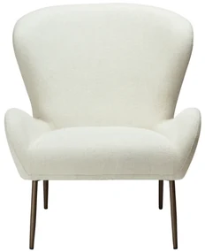 GLAM ČALÚNENÉ LOUNGE KRESLO bone white/antique brass