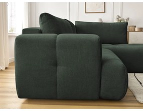 Zelená rozkladacia/s úložným priestorom rohová pohovka (pravý roh/do L) Fuji – Bobochic Paris