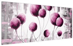 Abstraktný obraz - ružové balóniky (120x50 cm)