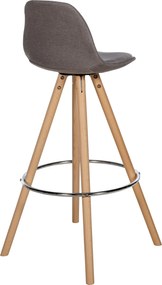 Barová stolička Corbin Round - látka, natura rám - taupe