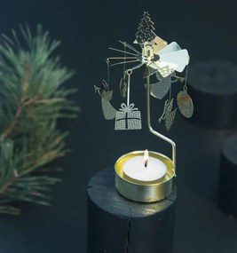 Pluto Design Rotujúci svietnik Christmas Gold