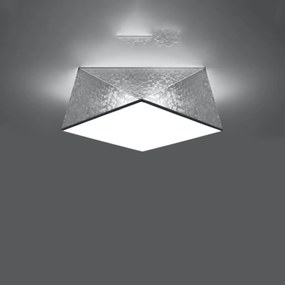 Stropné svietidlo Hexa, 1x sivé plastové tienidlo, (biely plast), (35 cm)