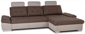Moderná rohová sedacia súprava DIOR s rozkladom, hnedá (orion 3040 06/02), Ľavá