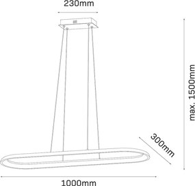LED luster na lanku CASHMERE LED/80W/230V 30x100 cm béžový