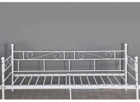 Kondela Kovová pohovka - jednolôžko, biela, 90x200, ROZALI