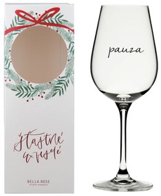 Bella Rose Pohár na víno Pauza + vianočná krabička
