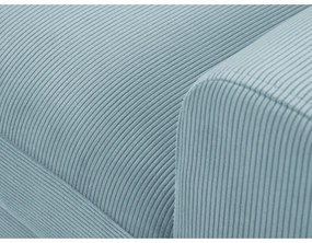 Svetlomodrá menčestrová rozkladacia/s úložným priestorom rohová pohovka (ľavý roh/s leňoškou) Kyoto – Cosmopolitan Design