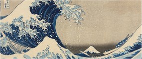 Obraz - Katsushika Hokusai, Under the Wave off Kanagawa, reprodukcia (120x50 cm)