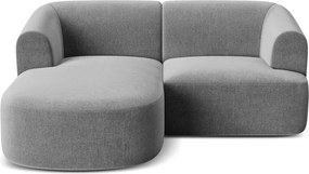 Svetlosivá zamatová rohová pohovka (ľavý roh/s leňoškou) Campi – Cosmopolitan Design