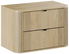 Závesná skrinka pod umývadlo Ovalia s doskou 80 cm dub Cremona