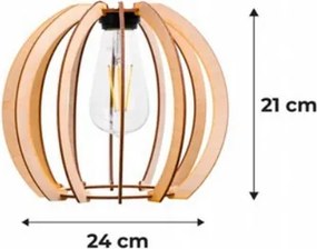 BERGE LED závesné stropné svietidlo, drevené, biele, 3xE27, vzácna guľa