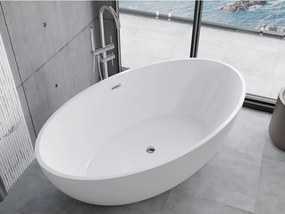 Mexen Nike, voľne stojaca vaňa 175 x 100 cm, biela, chrómový prepad, 54071751000-01