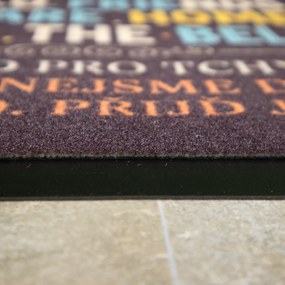 Mercury Flooring, Rohožka HELLO FRIENDS 40x60 cm - na von aj na doma, 40x60, šedá