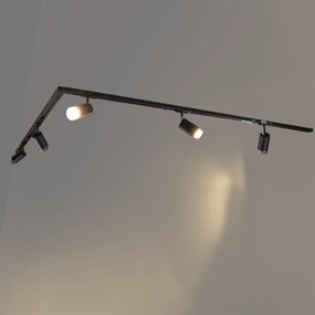 Moderný koľajnicový systém s 5 čiernymi dymovými reflektormi 1-fázový - Iconic Jeana