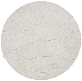 Svetlosivý vlnený okrúhly koberec ø 120 cm Morphic Botanica – Agnella