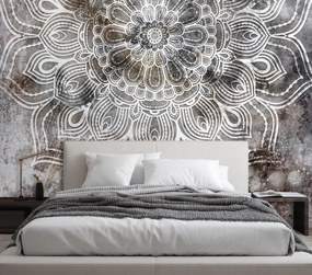 Gario Fototapeta Sivá mandala Materiál: Vliesová, Rozmery: 250 x 175 cm
