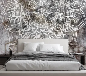 Gario Fototapeta Sivá mandala Materiál: Vliesová, Rozmery: 250 x 175 cm