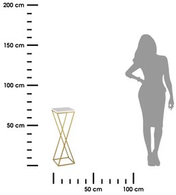 Stojan na kvety LOFT 70x24 cm zlatá/biela