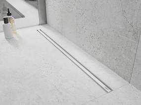 Mexen Flat nerezový sprchový žľab s rotačným 360° sifónom 100 cm, vzor SLIM, biela, 1241100