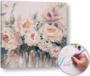 Maľovanie podľa čísel BIELE KVETY –  stredná náročnosť