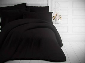 Kvalitex Jednofarebné bavlnené obliečky 140x200 + 70x90cm - Čierne